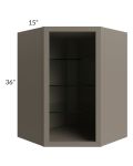 Tuscan Stone 27x36 Corner Wall Cabinet (No Door) To Be Used With A Glass Door