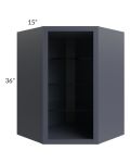 Vienna Indigo 27x36 Corner Wall Cabinet (No Door) To Be Used With A Glass Door