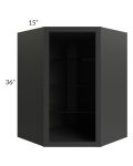 Vienna Black 27x36 Corner Wall Cabinet (No Door) To Be Used With A Glass Door