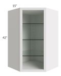 Tuscan Cloud 27x42 Corner Wall Cabinet (No Door) To Be Used With A Glass Door