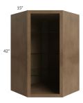 Midtown Mocha Shaker 27x42 Corner Wall Cabinet (No Door) To Be Used With A Glass Door