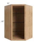 Midtown Timber Shaker 27x42 Corner Wall Cabinet (No Door) To Be Used With A Glass Door