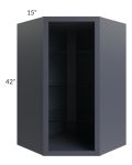 Vienna Indigo 27x42 Corner Wall Cabinet (No Door) To Be Used With A Glass Door