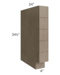 Cobblestone Grey 6" Base Spice Drawer Cabinet
