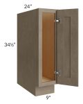 Cobblestone Grey 9" Full Height Door Tray Base Cabinet