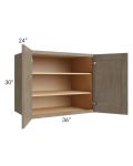 Cobblestone Grey 36x30x24 Split Pantry Wall Cabinet