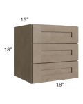Cobblestone Grey 18x18 3-Drawer Wall Cabinet