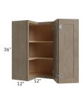 Cobblestone Grey 24x36 Easy Reach Corner Wall Cabinet