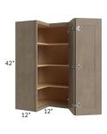 Cobblestone Grey 24x42 Easy Reach Corner Wall Cabinet
