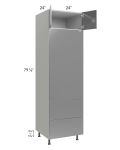 Milan Grey Gloss 24x84 Combo Oven Cabinet