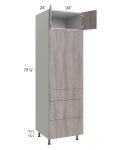 Milan Hazel 24x84 Single Oven Cabinet with 3 Drawers