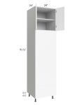 Milan White Matte 24x96 Double Oven Cabinet