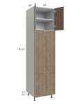 Milan Pecan 24x96 Single Oven Cabinet with 3 Drawers