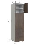 Milan Cafe 24x96 Single Oven Cabinet with 3 Drawers