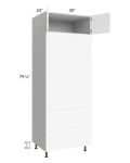Milan White Matte 30x84 Combo Oven Cabinet