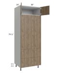 Milan Pecan 30x84 Combo Oven Cabinet