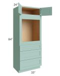 Midtown Mint Green Shaker 33x84 Oven Cabinet
