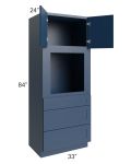 Portland Navy Blue 33x84 Oven Cabinet