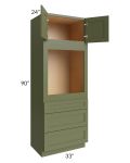 Midtown Hunter Green Shaker 33x90 Oven Cabinet