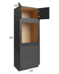 Midtown Black Shaker 33x90 Oven Cabinet