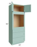 Midtown Mint Green Shaker 33x90 Oven Cabinet
