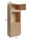 Asheville Rift Oak Shaker 33x90 Universal Oven Cabinet