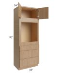 Township Rift Oak 33x90 Universal Oven Cabinet