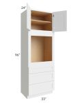Asheville White Shaker 33x96 Universal Oven Cabinet