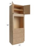 Asheville Rift Oak Shaker 33x96 Universal Oven Cabinet