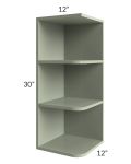 Midtown Pistachio Green Shaker 12x30 Open End Wall Cabinet