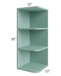 Midtown Mint Green Shaker 12x30 Open End Wall Cabinet