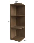 Midtown Mocha Shaker 12x36 Open End Wall Cabinet