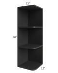 Midtown Black Shaker 12x36 Open End Wall Cabinet