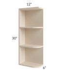 Midtown Cream Shaker 6x30 Open End Wall Cabinet – Left Opening