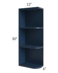 Midtown Blue Shaker 6x30 Open End Wall Cabinet – Left Opening
