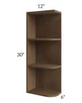 Midtown Mocha Shaker 6x30 Open End Wall Cabinet €“ Left Opening