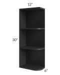 Midtown Black Shaker 6x30 Open End Wall Cabinet – Left Opening