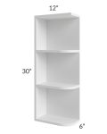 Salem White 6x30 Open End Wall Cabinet – Left Opening
