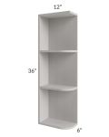 Midtown Light Grey Shaker 6x36 Open End Wall Cabinet – Left Opening