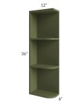 Midtown Hunter Green Shaker 6x36 Open End Wall Cabinet – Left Opening