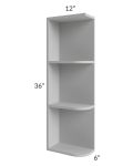 Midtown Painted Grey Shaker 6x36 Open End Wall Cabinet – Left Opening