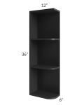 Vienna Black 6x36 Open End Wall Cabinet â€“ Left Opening