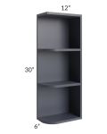Midtown Indigo Shaker 6x30 Open End Wall Cabinet – Right Opening