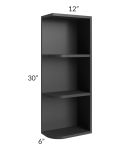 Midtown Black Shaker 6x30 Open End Wall Cabinet – Right Opening