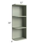 Midtown Pistachio Green Shaker 6x30 Open End Wall Cabinet - Right Opening