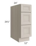 Catalina Mist 12" 3-Drawer Base Cabinet
