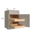 Catalina Mist 21" Base Cabinet with 2 Rollout Trays