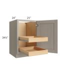 Catalina Mist 21" Full Height Door Base Cabinet with 2 Rollout Trays