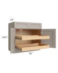 Catalina Mist 36" Base Cabinet with 2 Rollout Trays