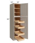 Catalina Mist 18x84x24 Wall Pantry Cabinet with 4 Rollout Trays